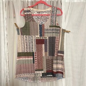 Patchwork Sleeveless Top - Multicolor